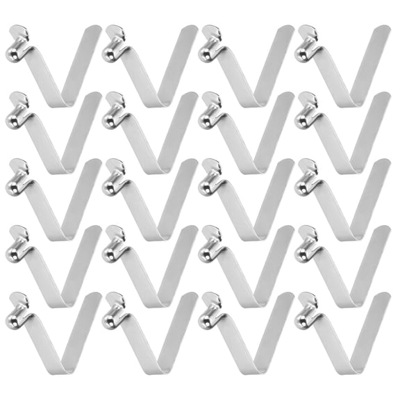 Uxcell 20pcs Single Button Kayak Paddle Snap Spring Clip 4.5x7x25mm 65Mn Spring Steel V-Shaped Hollow Lift Telescopic Locking Tube Pole Clips for Tent Umbrella Camping