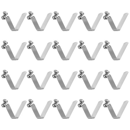 Uxcell 20pcs Single Button Kayak Paddle Snap Spring Clip 42mmx7.66mm V Shaped Hollow Lift Telescopic Locking Pole Clips