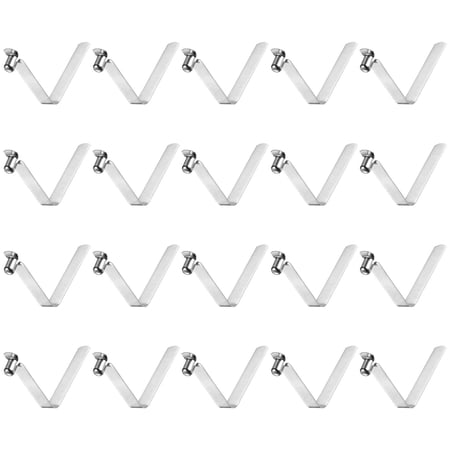 Uxcell 20pcs Single Button Kayak Paddle Snap Spring Clip 47mmx5.8mm V Shaped Hollow Lift Telescopic Locking Pole Clips