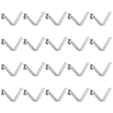 Uxcell 20pcs Single Button Kayak Paddle Snap Spring Clip 49mmx7.9mm V Shaped Hollow Lift Telescopic Locking Pole Clips