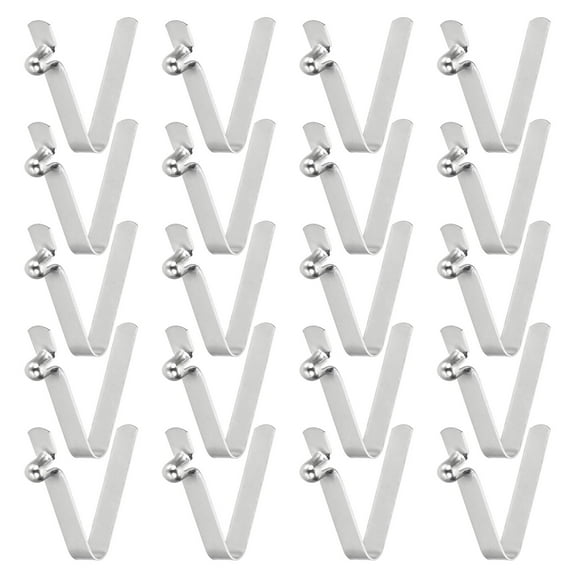 Uxcell 20pcs Single Button Kayak Paddle Snap Spring Clip 4x5.6x26mm 65Mn Spring Steel V-Shaped Hollow Lift Telescopic Locking Tube Pole Clips for Tent Umbrella Camping