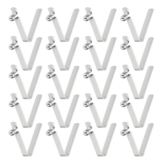 Uxcell 20pcs Single Button Kayak Paddle Snap Spring Clip 4x6.5x26mm 65Mn Spring Steel V-Shaped Hollow Lift Telescopic Locking Tube Pole Clips for Tent Umbrella Camping