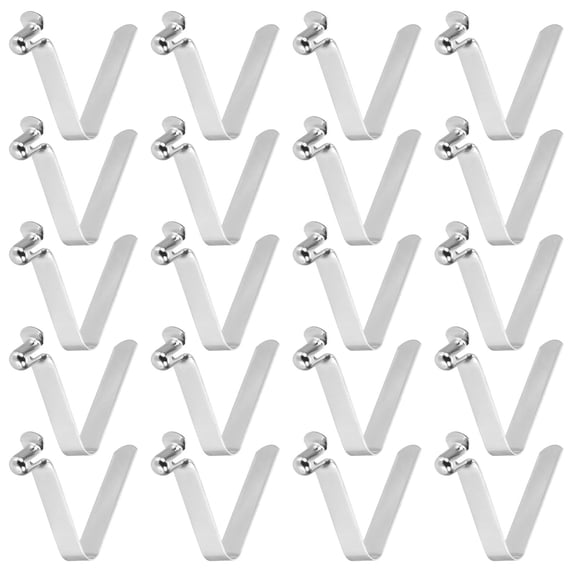 Uxcell 20pcs Single Button Kayak Paddle Snap Spring Clip 5x7.5x31mm 65Mn Spring Steel V-Shaped Hollow Lift Telescopic Locking Tube Pole Clips for Tent Umbrella Camping