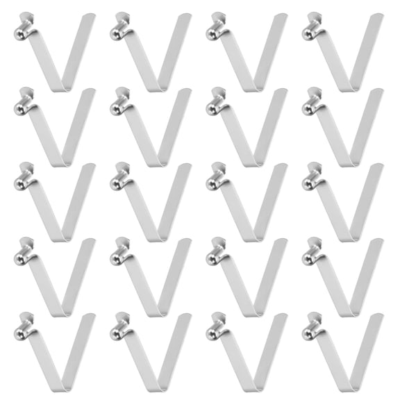Uxcell 20pcs Single Button Kayak Paddle Snap Spring Clip 5x8x33mm 65Mn Spring Steel V-Shaped Hollow Lift Telescopic Locking Tube Pole Clips for Tent Umbrella Camping