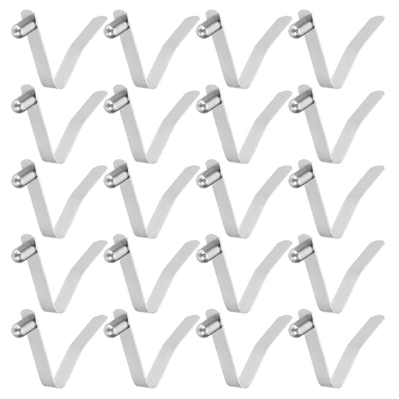 Uxcell 20pcs Single Button Kayak Paddle Snap Spring Clip 6x10x41mm 65Mn Spring Steel V-Shaped Solid Lift Telescopic Locking Tube Pole Clips for Tent Umbrella Camping