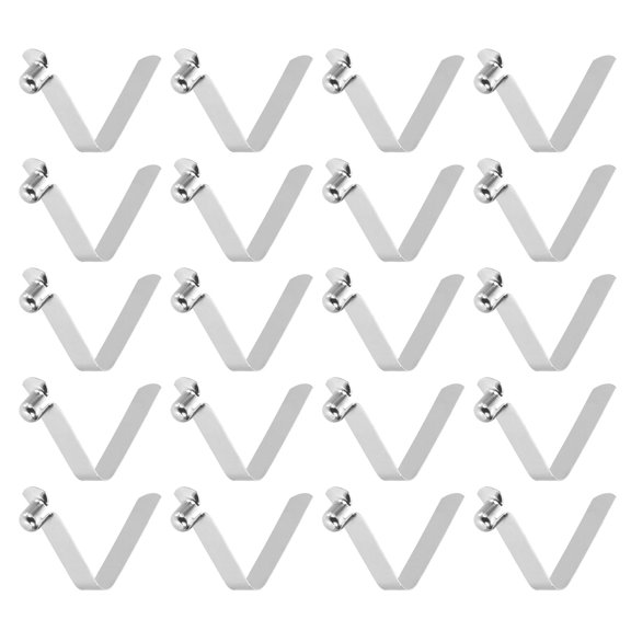 Uxcell 20pcs Single Button Kayak Paddle Snap Spring Clip 6x7x32mm 65Mn Spring Steel V-Shaped Hollow Lift Telescopic Locking Tube Pole Clips for Tent Umbrella Camping