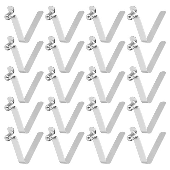 Uxcell 20pcs Single Button Kayak Paddle Snap Spring Clip 6x9.5x37mm 65Mn Spring Steel V-Shaped Hollow Lift Telescopic Locking Tube Pole Clips for Tent Umbrella Camping