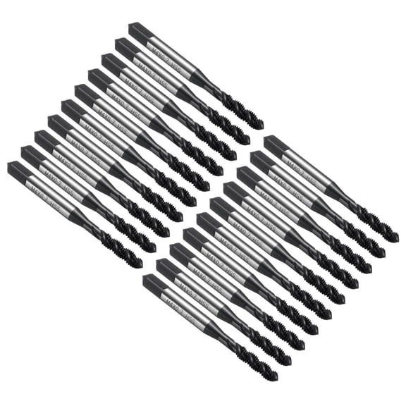Uxcell 20pcs Spiral Flute Thread Taps M4 x 0.7 H2 Metric Machine Threading Tap Bit, Nitrided Coated Screw Tapping Repair Tool, M2 High-Speed Steel (HSS6542)