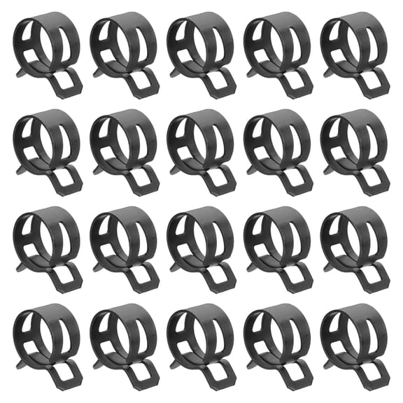 Uxcell 20pcs Spring Band Type Hose Clamps 20mm Silicone Vacuum Pipe Clip, Black