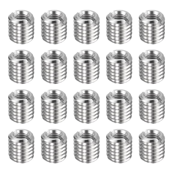 Uxcell 20pcs Thread Repair Inserts M10 x 1.5 Male to M6 x 1 Female Thread 10mm Long Stainless Steel Reducing Nuts Metric Self Tapping Sleeves