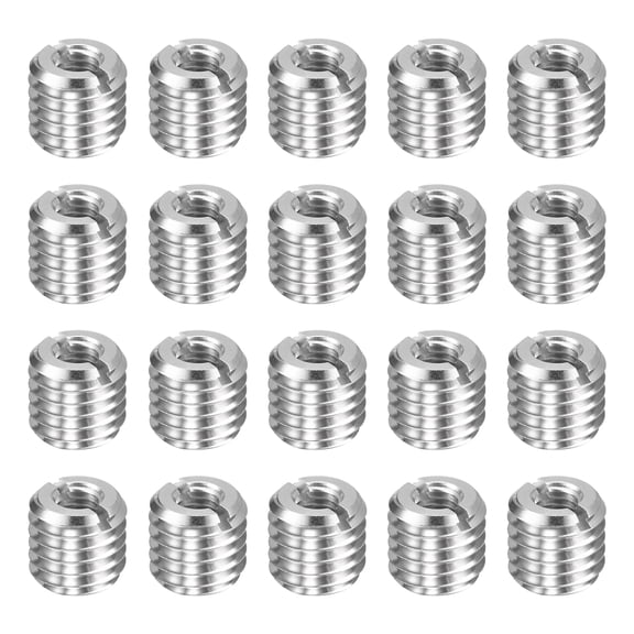 Uxcell 20pcs Thread Repair Inserts M12 x 1.75 Male to M6 x 1 Female Thread 12mm Long Stainless Steel Reducing Nuts Metric Self Tapping Sleeves