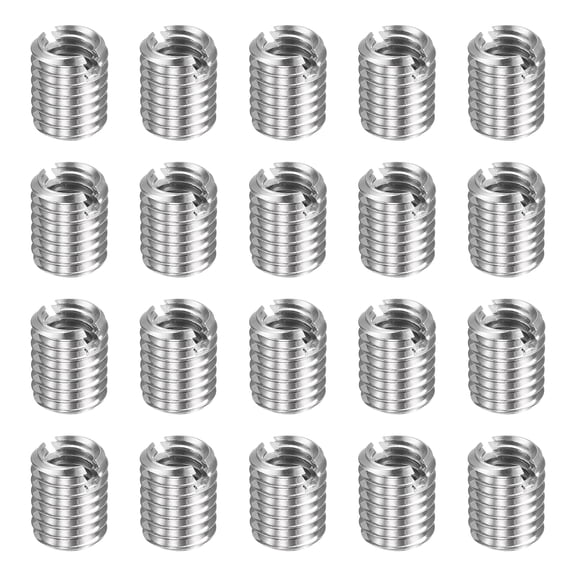 Uxcell 20pcs Thread Repair Inserts M8 x 1.25 Male to M6 x 1 Female Thread 10mm Long Stainless Steel Reducing Nuts Metric Self Tapping Sleeves