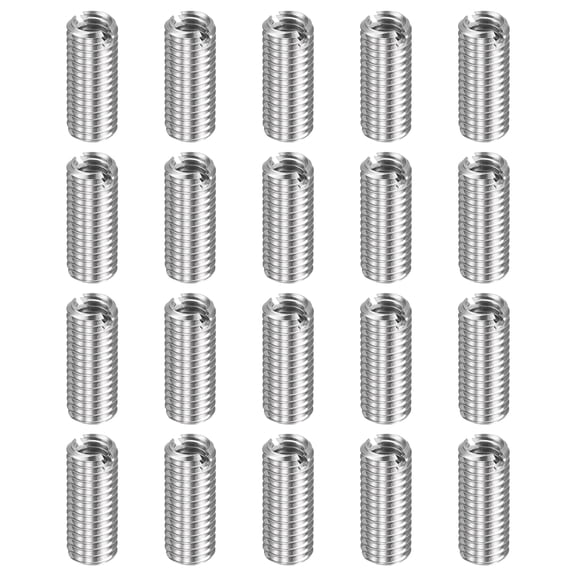 Uxcell 20pcs Thread Repair Inserts M8 x 1.25 Male to M6 x 1 Female Thread 20mm Long Stainless Steel Reducing Nuts Metric Self Tapping Sleeves