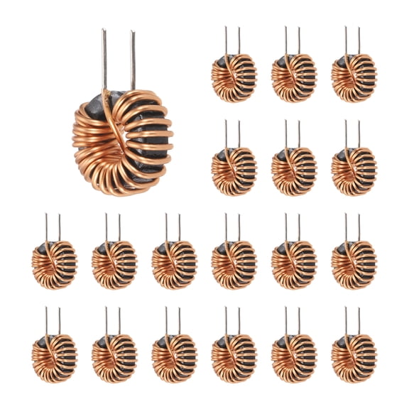Uxcell 20pcs Toroid Core Inductor, 47uH 6A Copper Wire Wind Wound Inductance Magnetic Coil for Transformers, 0.63" Outer Dia.