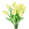 thumbnail image 1 of Uxcell 20pcs Tulips Artificial Flowers, Artificial Flowers Fake Tulip Stems Real Touch for Decoration (Pale Yellow), 1 of 7