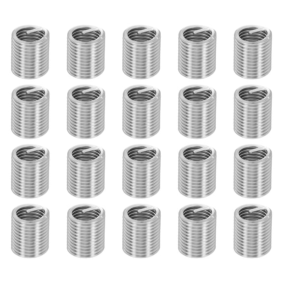 Uxcell 20pcs Wire Thread Inserts M12 x 1.75 x 2D Metric Helical Threaded Sleeve