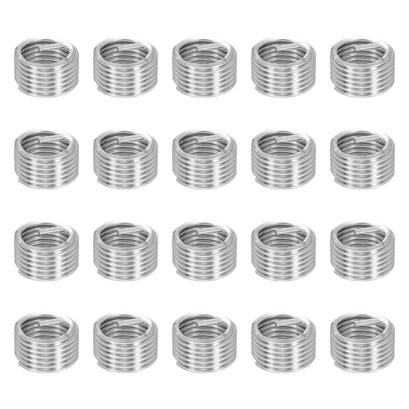 Uxcell 20pcs Wire Thread Inserts M16 x 2 x 1D Metric Helical Threaded Sleeve