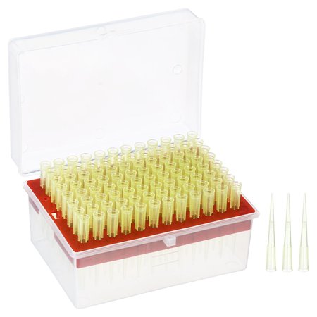 Uxcell 20ul PE Filtering Pipette Tips, 1 Set 96 Tips/Rack(Red) for Laboratory, Yellow