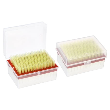 Uxcell 20ul PE Filtering Pipette Tips, 2 Sets 96 Tips/Rack(Red) for Laboratory, Yellow