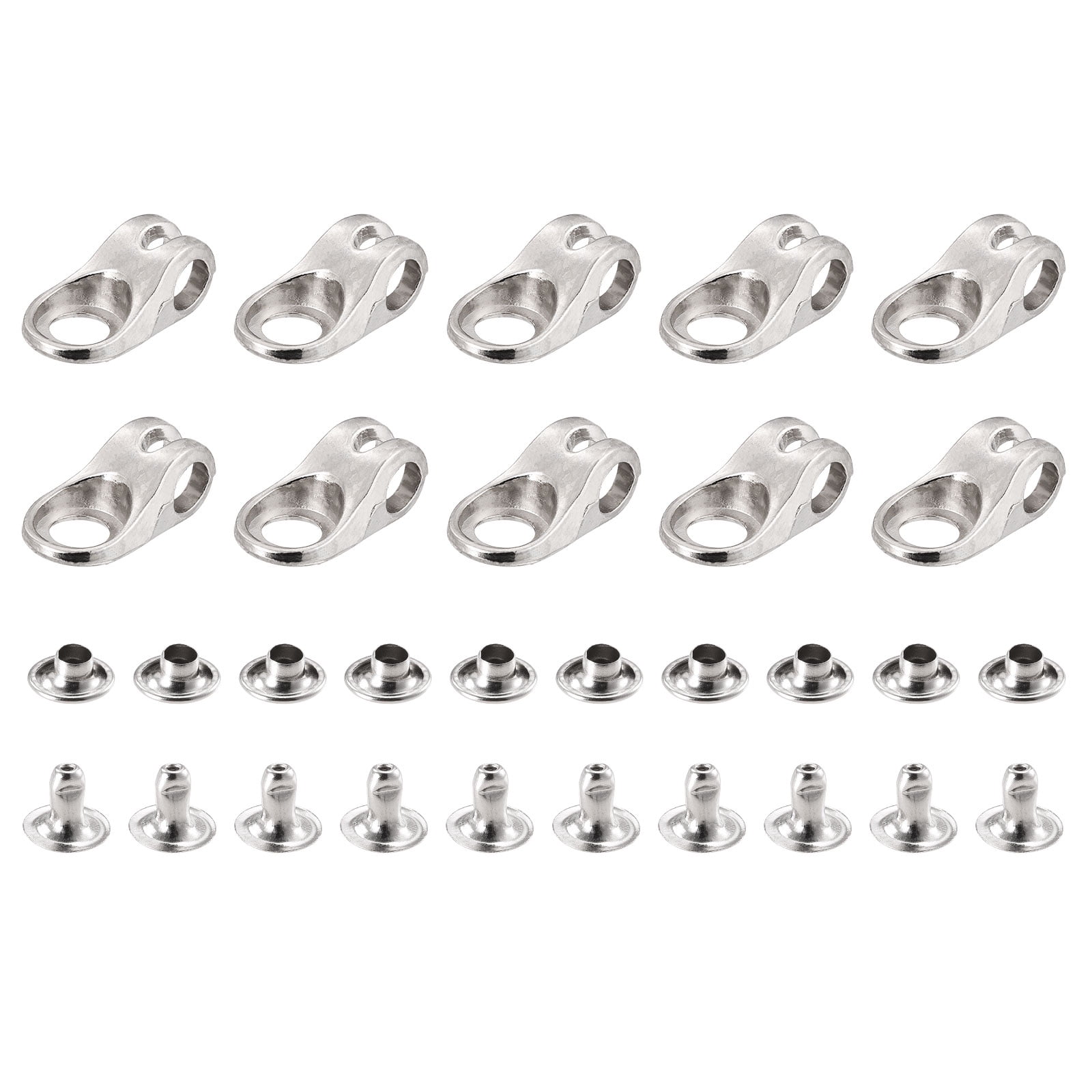 Uxcell Shoe Lace Hooks-11x10.5x10.5mm Alloy Boot Buckle Fitting with Rivet  Gold 20 Sets