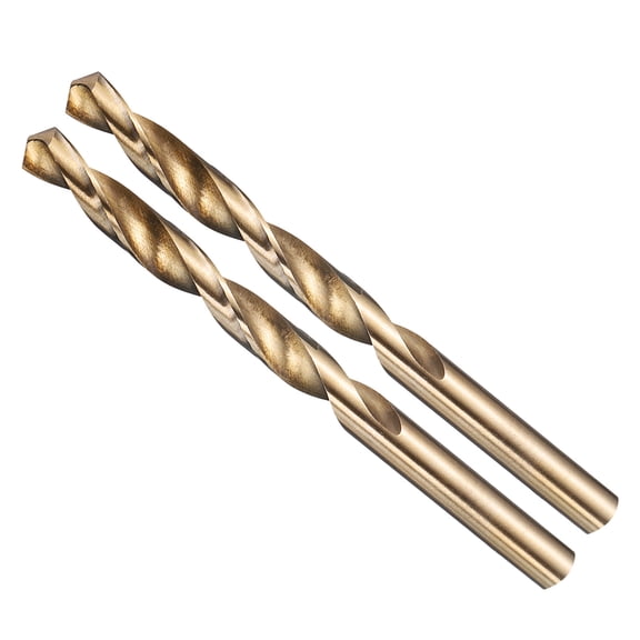 Uxcell 21/64"" Drill Bit Straight Shank 4241 HSS Gold Finish, 2pcs