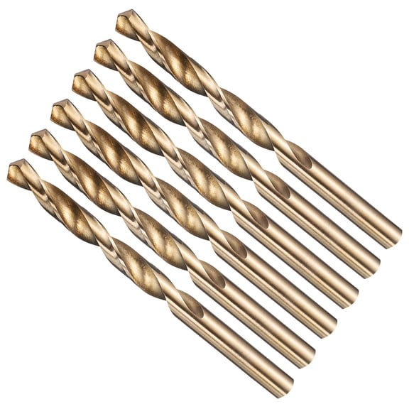 Uxcell 21/64"" Drill Bit Straight Shank 4241 HSS Gold Finish, 6pcs