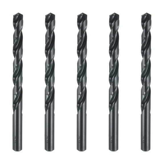 Uxcell 21/64" High-Speed Steel Drill Bits, M35 HSS Twist Drill Bit Jobber Drill Bit with 21/64" Round Straight Shank, Wood, 5pcs