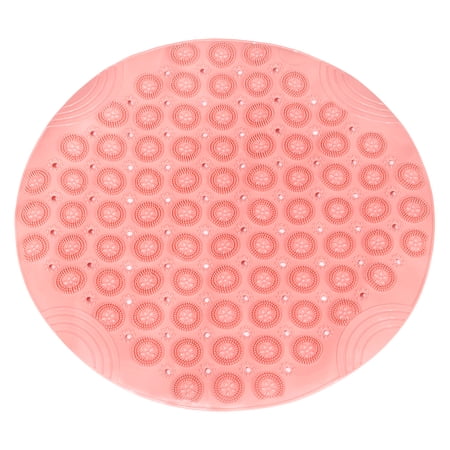 Uxcell 21.7" x 21.7" Non Slip Bath Tub Shower Mat Long Bathtub Mat for Bathroom Pink