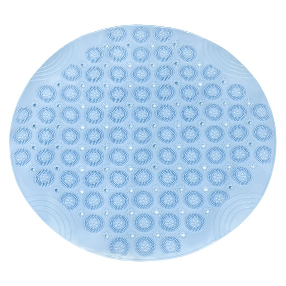 Uxcell 21.7" x 21.7" Non Slip Bath Tub Shower Mat Round Bathtub Mat for Bathroom Blue