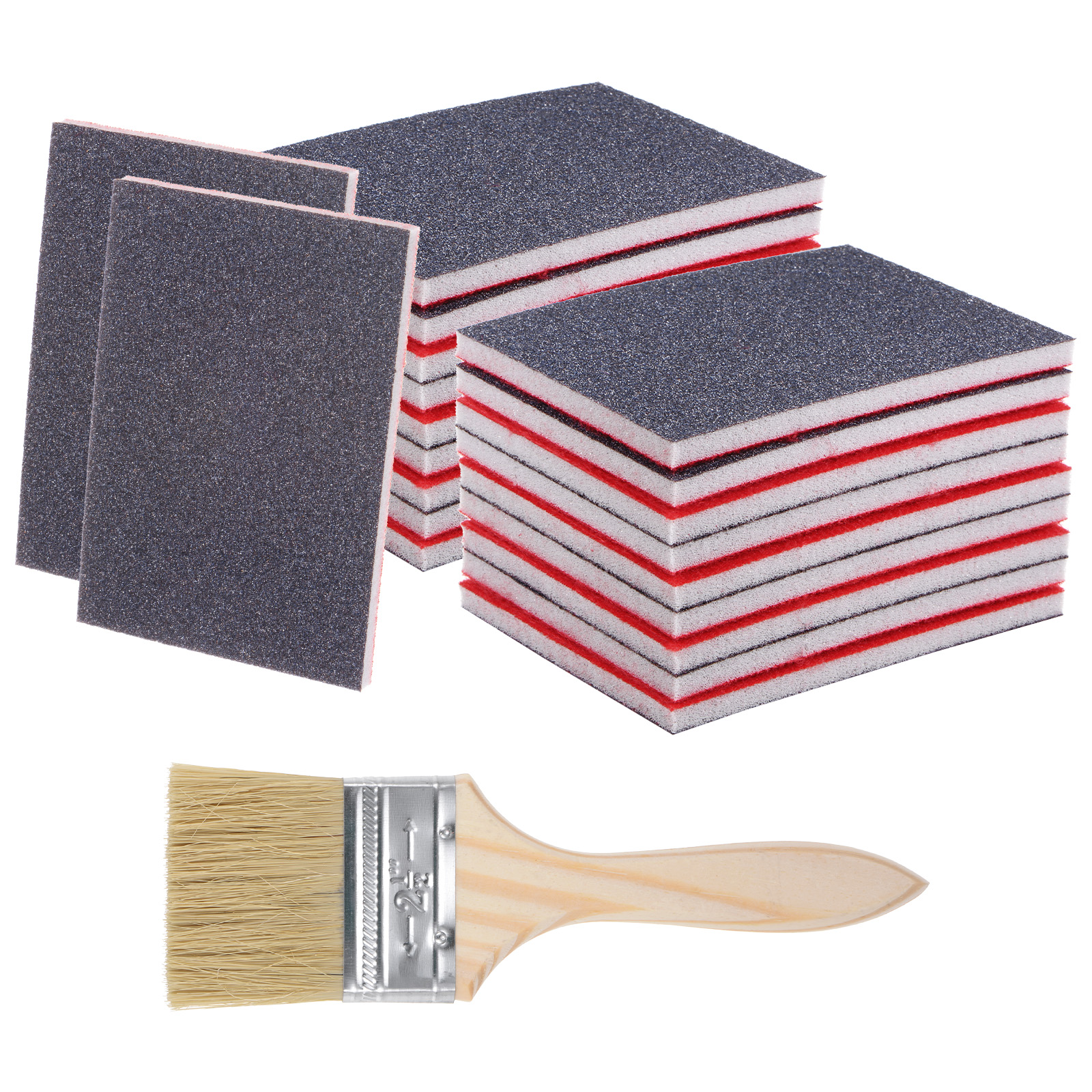 Uxcell 21 Pcs Sanding Block 180 Grit 70 x 100mm Wet Dry Sanding Pad