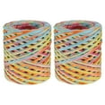 thumbnail image 1 of Uxcell 219 Yards Raffia Ribbon Raffia Craft Ribbon Paper Twine Wrapping Ribbon, Light Blue/Green 2 Roll, 1 of 7