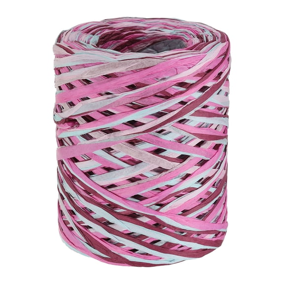 Uxcell 219 Yards Raffia Ribbon Raffia Craft Ribbon Paper Twine Wrapping Ribbon, Red/Rose Red
