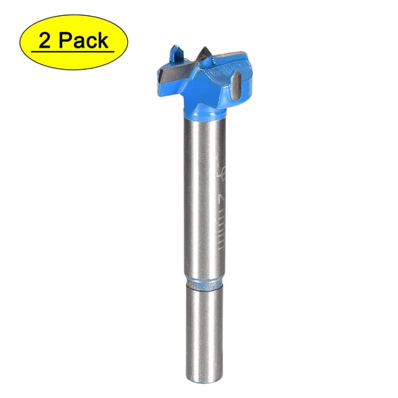 Uxcell 21mm Dia. Carbide Alloy Steel Round Shank Blue Forstner Wood Boring Drill Bit 2Pack