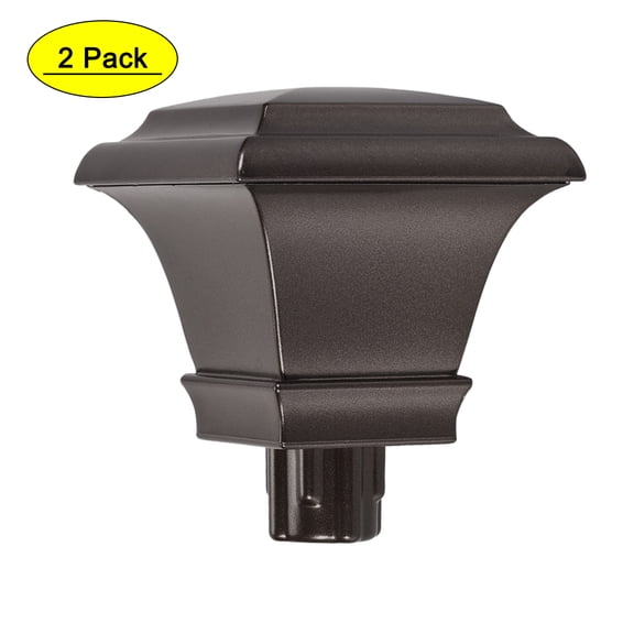 Uxcell 21mm Dia Curtain Rod Finials Plastic Brown 2Pack