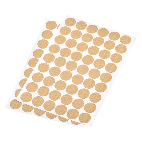 Uxcell 21mm Dia Self Adhesive Screw Hole Cover Stickers Khaki Line 4 Sheet/216Pcs