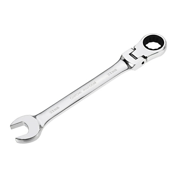 Uxcell 21mm Flex-Head 72 Teeth Box Ended Ratcheting Combination Wrench, CR-V Steel