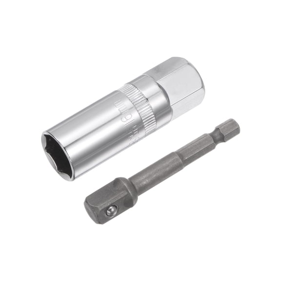 Uxcell 21mm Spark Plug Socket, 3/8" Drive 6 Point Deep Thin Wall with Power Drill Adapter