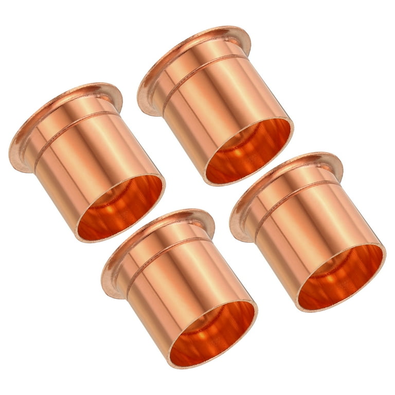 Uxcell 22.6mm ID Copper Fitting, 4 Pcs Copper Coupling with Sweat Ends for  Water Pipe Plumbing, HVAC
