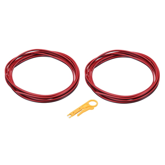 Uxcell 22 Gauge 2-Conductor Silicone Wire, Tinned Copper 5Ft/1.5M 300V 2-Core Parallel Wire With Wire Stripper, 2Pack