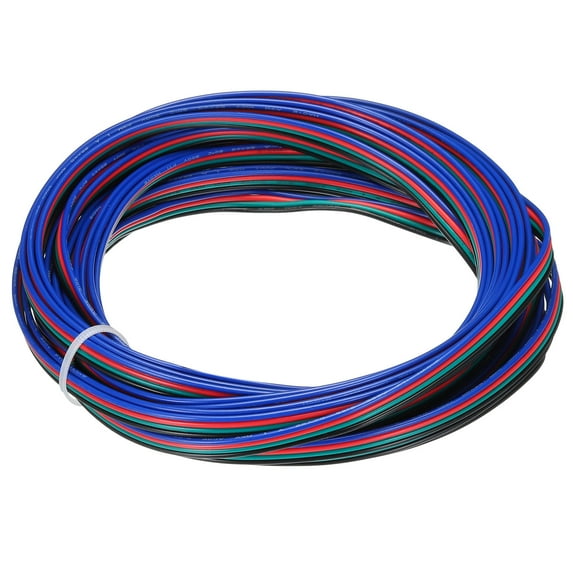 Uxcell 22 Gauge 4 Conductor Electrical Wire Tinned Copper Cable 25FT Stranded Wire for LED Strips Lamps Residential Wiring