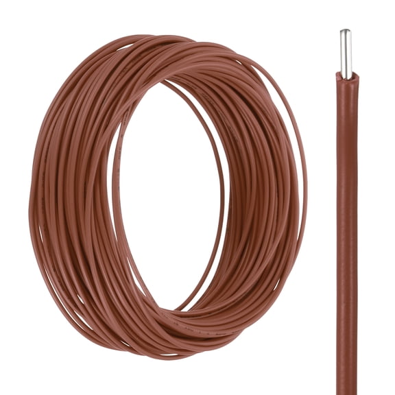 Uxcell 22 Gauge Hook Up Wire 50FT 300V Tinned Copper Electrical Wire, Brown