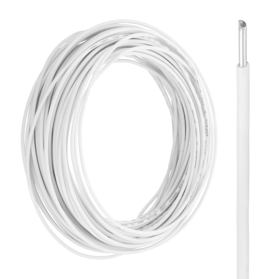 Uxcell 22 Gauge Hook Up Wire 50FT 300V Tinned Copper Electrical Wire, White