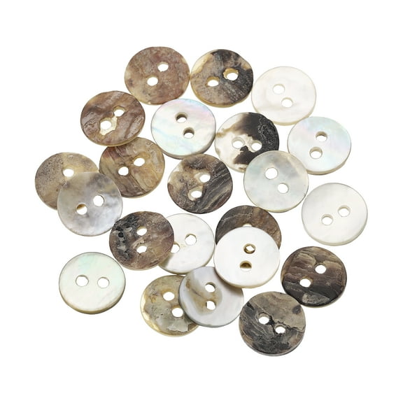 Uxcell 22 Pack Natural Shell Buttons, 2 Hole 11.5mm Mother of Pearl Buttons for Shirt Clothes Coats Suits Jacket Jeans Skirts Sewing Craft DIY Decoration, Primary Color