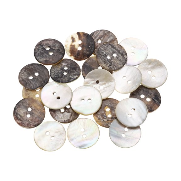 Uxcell 22 Pack Natural Shell Buttons, 2 Hole 20mm Mother of Pearl Buttons for Shirt Clothes Coats Suits Jacket Jeans Skirts Sewing Craft DIY Decoration, Primary Color