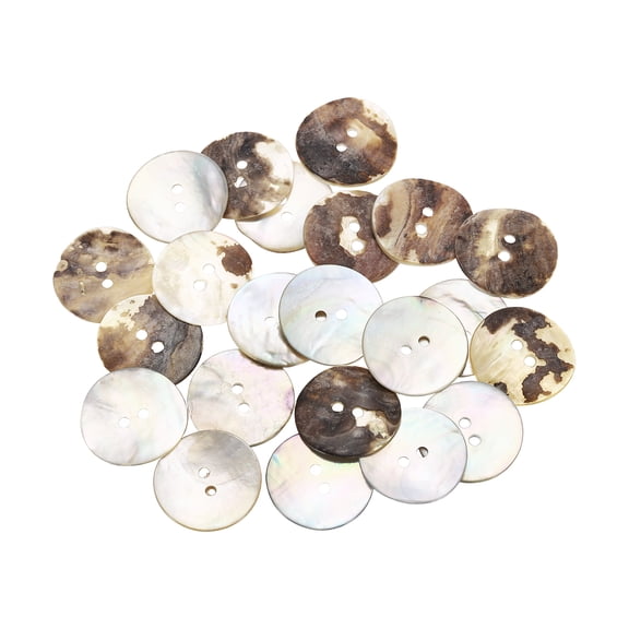 Uxcell 22 Pack Natural Shell Buttons, 2 Hole 23mm Mother of Pearl Buttons for Shirt Clothes Coats Suits Jacket Jeans Skirts Sewing Craft DIY Decoration, Primary Color