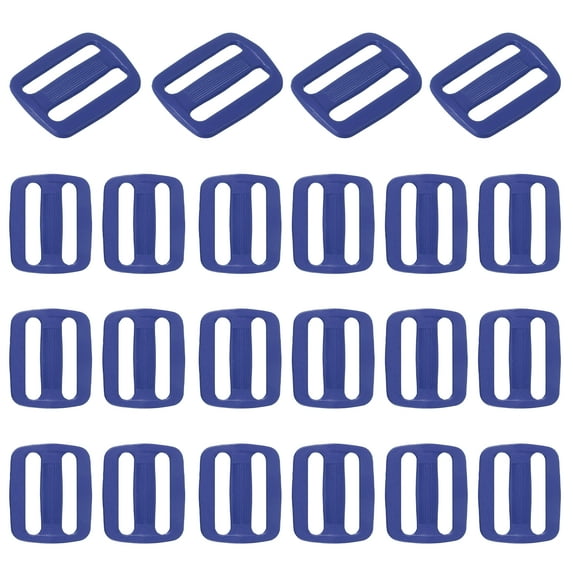 Uxcell 22 Pcs Blue Plastic Tri-Glide Slider, 1-1/4 Inch Slide Clip, Adjustable Webbing Triglides Slider Buckle for Bags
