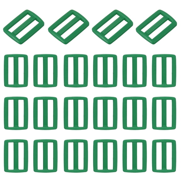 Uxcell 22 Pcs Green Plastic Tri-Glide Slider, 1/2 Inch Slide Clip, Adjustable Webbing Triglides Slider Buckle for Bags