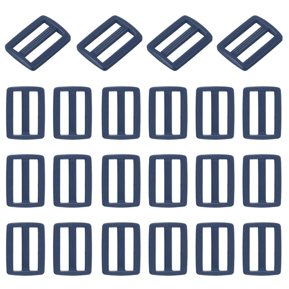 Uxcell 22 Pcs Navy Blue Plastic Tri-Glide Slider, 1/2 Inch Slide Clip, Adjustable Webbing Triglides Slider Buckle for Bags