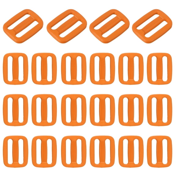 Uxcell 22 Pcs Orange Plastic Tri-Glide Slider, 3/4 Inch Slide Clip, Adjustable Webbing Triglides Slider Buckle for Bags