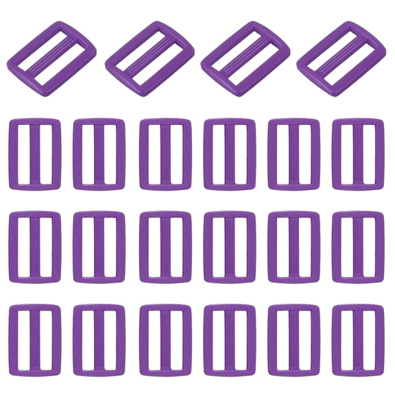 Uxcell 22 Pcs Purple Plastic Tri-Glide Slider, 1/2 Inch Slide Clip, Adjustable Webbing Triglides Slider Buckle for Bags